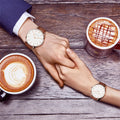 Rose Gold Dial Leather Wristwatch Dukes Boys