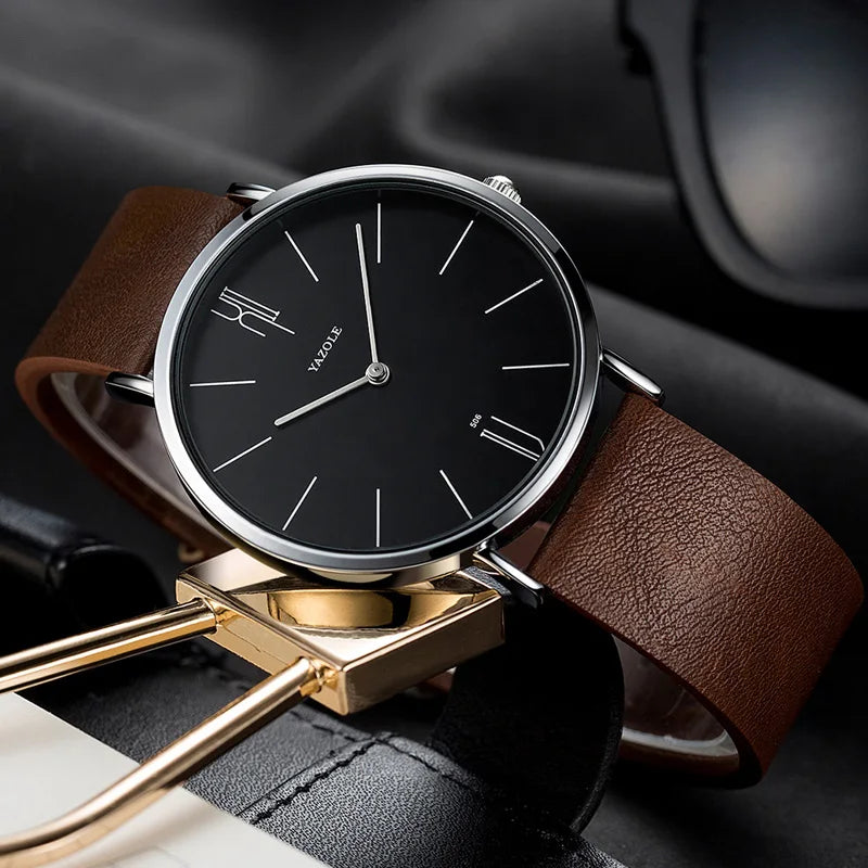 Luxury Men's Leather Quartz Watch Dukes Boys